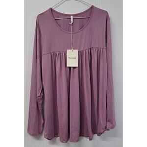 Women's Long Sleeveโ Casual Tunics Tops Loose Shirts Blouse Comfy Size 3XL